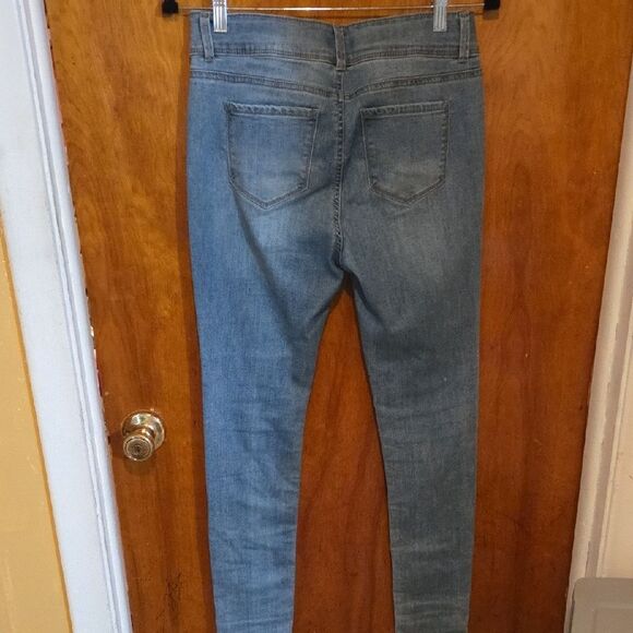 Imperial Girl Light Blue Distressed Skinny Jeans - Picture 3 of 7